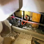 Fixing an emergency poly pipe leak in the all behind a toilet.